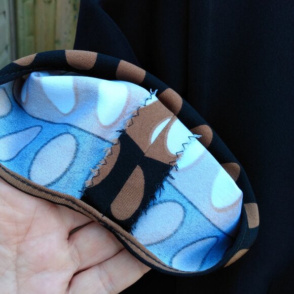 Handmade Mennonite Cape Dress 45.5" Bust 39.5" Waist Modest Black Brown - Picture 8 of 9